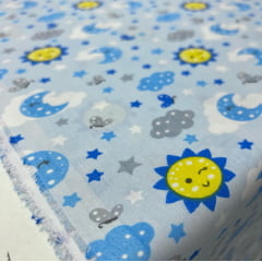 CORTE 0,80x1,50cm Tricoline Céu Azulzinho