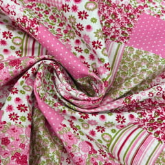Percal 150 Fios Patchwork Rosa RRR