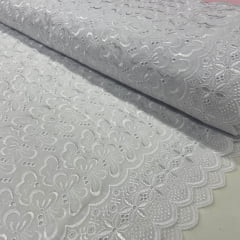 CORTE 0,90x1,50cm Layse Broderi Branco Premium
