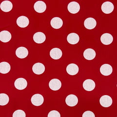 CORTE 0,90x1,50cm Tricoline Poa Grande Vermelho e Branco CORTE 0,90x1,50cm Tricoline Poa Grande Vermelho e Branco