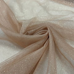 Tule Glitter Bege Prata RRR
