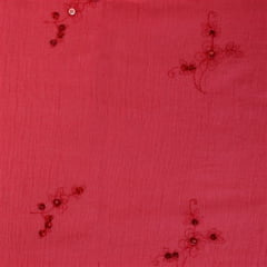 CORTE 1,00x1,30cm Crepe de Algodão Lantejoula Vermelho Naif
