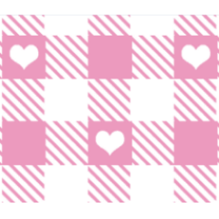 CORTE 1,00x1,40cm Chitinha Xadrez Coração Rosa