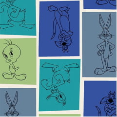 Tricoline Looney Tunes Formas Coloridas Frias RELÂMPAGO Tricoline Looney Tunes Formas Coloridas Frias RELÂMPAGO