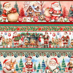 CORTE 0,50x1,50cm Tricoline Barrada Encanto de Natal