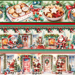 CORTE 0,50x1,50cm Tricoline Barrada Encanto de Natal CORTE 0,50x1,50cm Tricoline Barrada Encanto de Natal