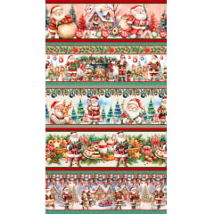 CORTE 0,50x1,50cm Tricoline Barrada Encanto de Natal
