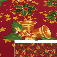 Toalha Natal Especial Sinos com Brilho Dourado