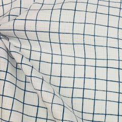 CORTE 1,00x1,50cm Fralda Dupla Premium Xadrez Azul LARGA CORTE 1,00x1,50cm Fralda Dupla Premium Xadrez Azul LARGA