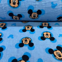 CORTE 0,70X 1,50 Fleece Rostinhos do Mickey