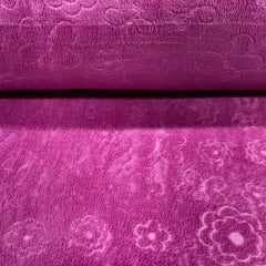 CORTE 1,00x1,60cm Fleece Relevo Flores e Borboletas CORTE 1,00x1,60cm Fleece Relevo Flores e Borboletas