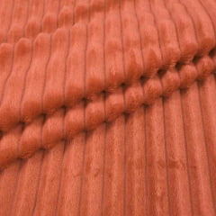 CORTE 0,50x2,50cm Mantinha Fleece Canelado Terracota