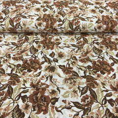 CORTE 0,80x1,50m Tricoline Flores de Outono
