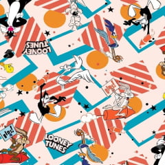 CORTE 0,50x1,50cm Tricoline Looney Tunes Geométrico
