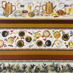 CORTE 0,50x1,50cm Tricoline Barrada Café