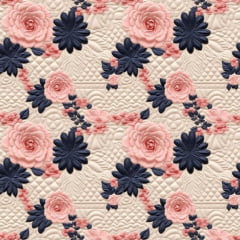 CORTE 1,00x1,50cm Tricoline Digital Rosas Nobres