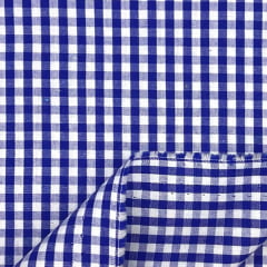 CORTE 0,50x1,50cm Tricoline Fio Tinto Xadrez Azul