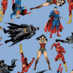 Tricoline Liga da Justiça Fundo Azul RRR Tricoline Liga da Justiça Fundo Azul RRR