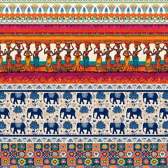 CORTE 0,50x1,50cm Tricoline Digital Barrada Cultura Africana