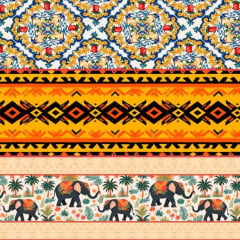 CORTE 0,50x1,50cm Tricoline Digital Barrada Cultura Africana