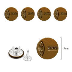 Botão Flex Jeans 17mm Ouro Velho 10 Unidades