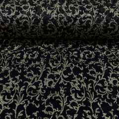 CORTE 0,60x1,40cm Organza Estampada Preto com Dourado CORTE 0,60x1,40cm Organza Estampada Preto com Dourado