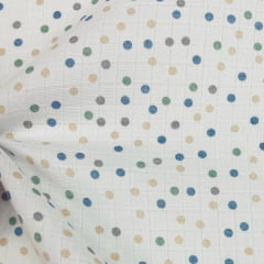 Fralda Quadriculada Mini Bolinhas Tons Neutros 