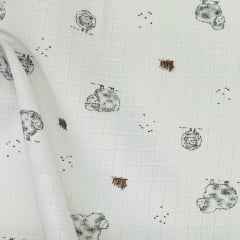 Fralda Quadriculada Mini Ovelinhas 