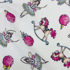 Fralda Quadriculada Estampada Princesa do Rosa 70x75 Fralda Quadriculada Estampada Princesa do Rosa 70x75