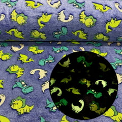 Fleece Brilha Dinos 
