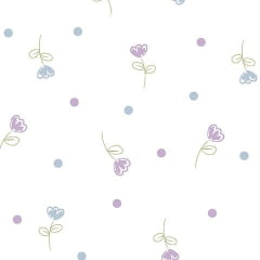 Tricoline Flores delicas roxas