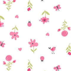 Tricoline Flores Rosas