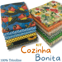 Kit Tricoline Cozinha Bonita 12 Cortes de 35x50cm