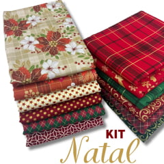 Kit Tricoline Natal 12 Cortes de 35x50cm