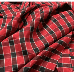 Tecido de Camisa Xadrez Vermelho DOMINGO