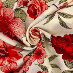 Lençol Elegance Flores Vermelhas 2,50m 