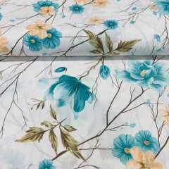 Lençol Elegance Jardim Azul Celeste Lençol Elegance Jardim Azul Celeste