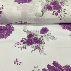 Lençol Elegance Mini Flores Roxas 2,50m
