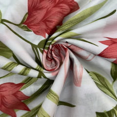Tergal Estampado Flores Quentes