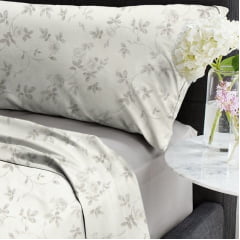 Microfibra Floral Simples Cinza 2,40m