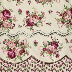Microfibra Flores Fundo Bege 2,40m 