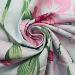 Percal 150 Fios Flor Rosa