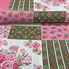 Percal 150 Fios Flores Rosadas