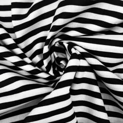 Percal 150 Listrado Preto e Branco