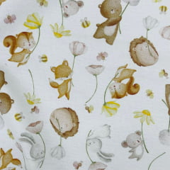 Flanela Cueiro Digital Amiguinhos do Bosque Flanela Cueiro Digital Amiguinhos do Bosque