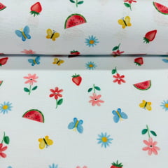 Flanela Cueiro Digital Frutas Vermelhas