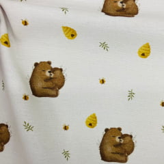 Flanela Cueiro Digital Mamãe Urso no Bosque