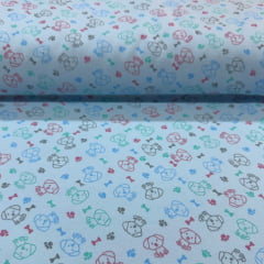 Flanela Cueiro Cachorro Fundo Azul