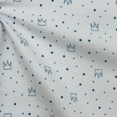 Flanela Cueiro Premium Mini Coroa Azul