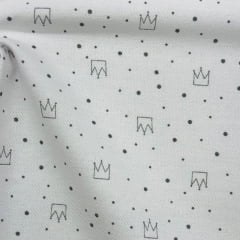 Flanela Cueiro Premium Mini Coroa Cinza